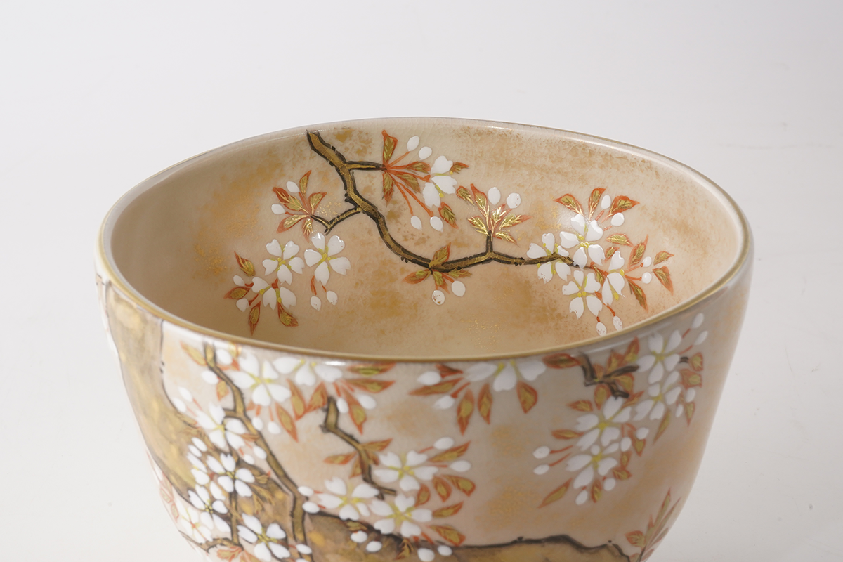 色絵琳派桜 抹茶碗
