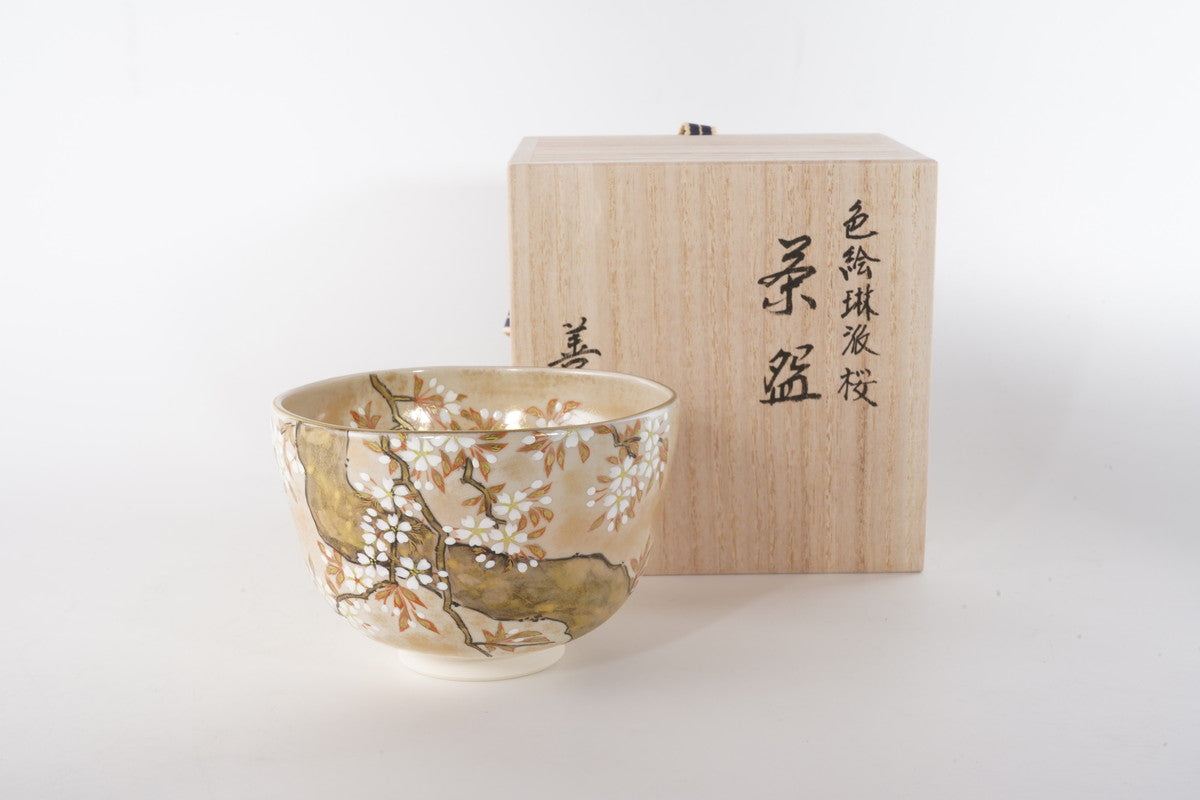色絵琳派桜 抹茶碗