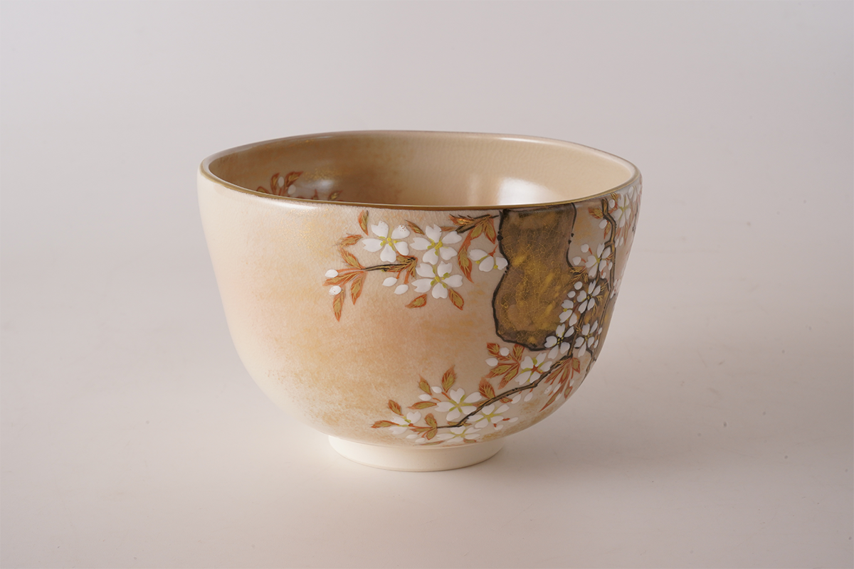色絵琳派桜 抹茶碗