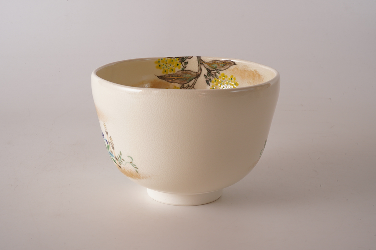 色絵琳派菜の花 抹茶碗