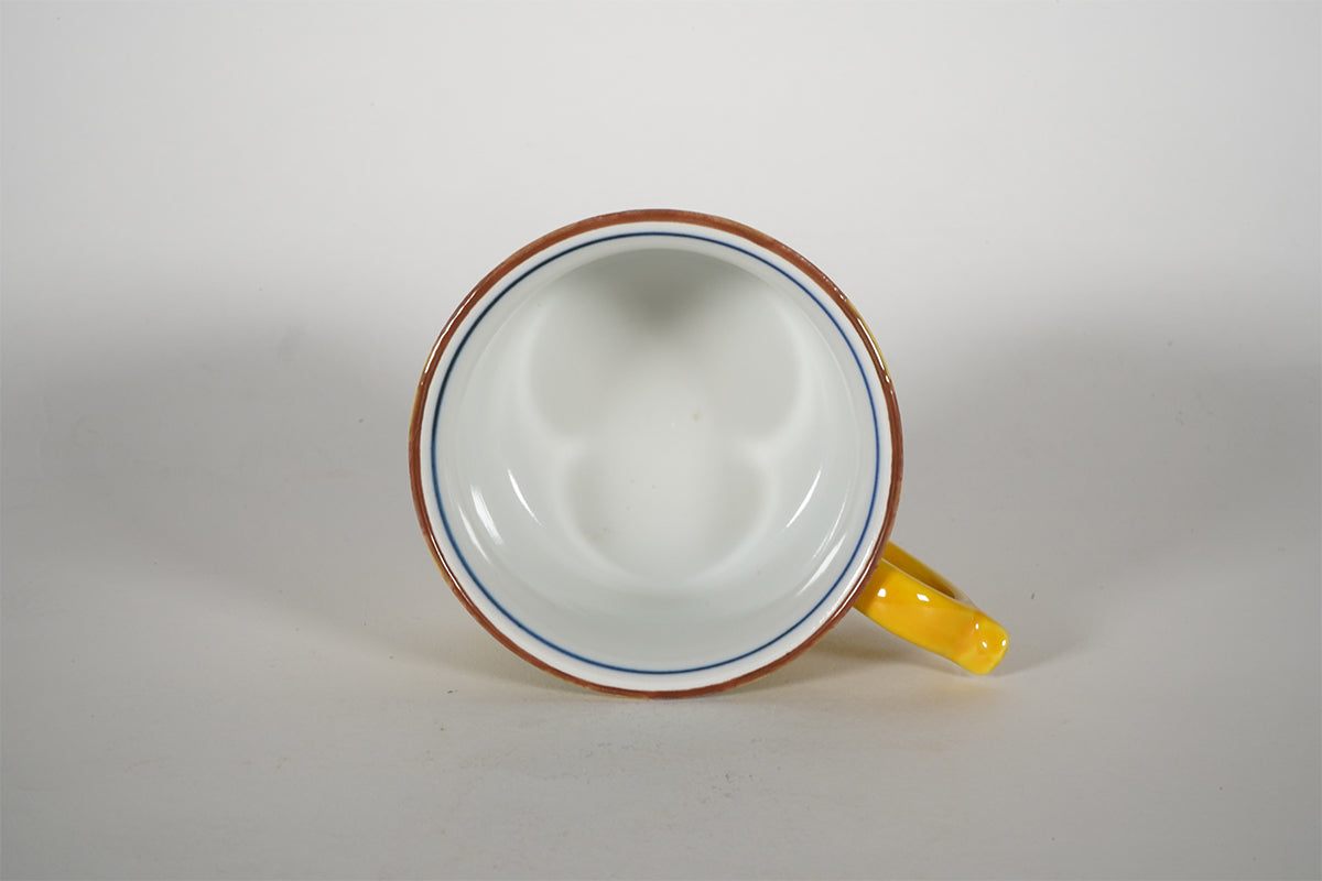 黄交趾七宝 コーヒー碗皿
