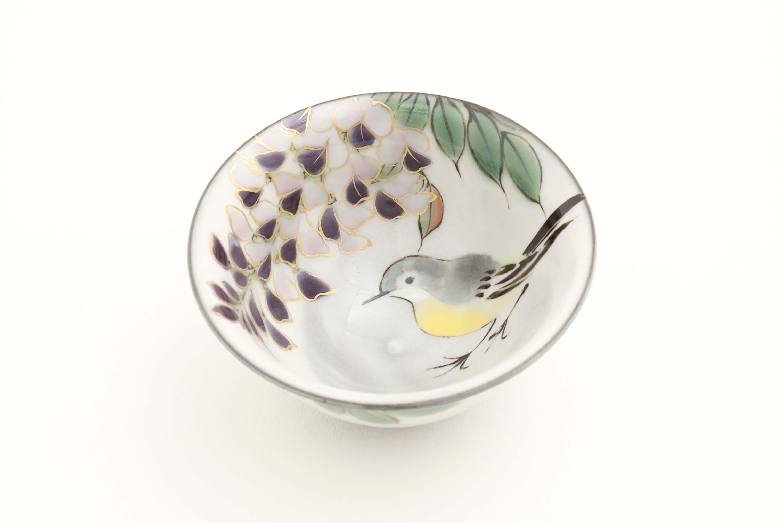 花鳥図 藤 キセキレイ 盃