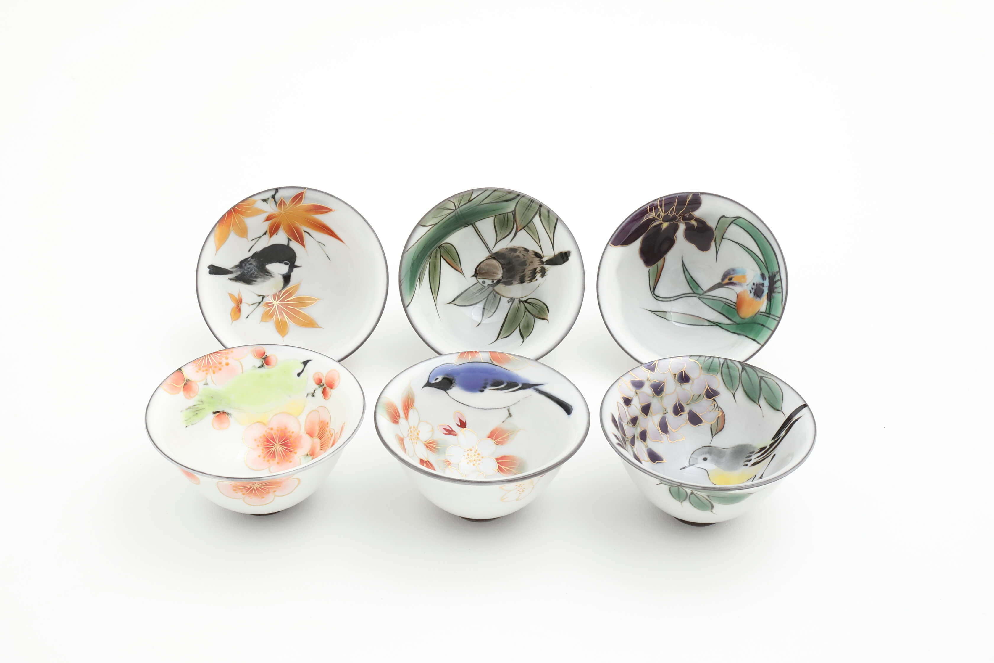 花鳥図 竹 スズメ 盃