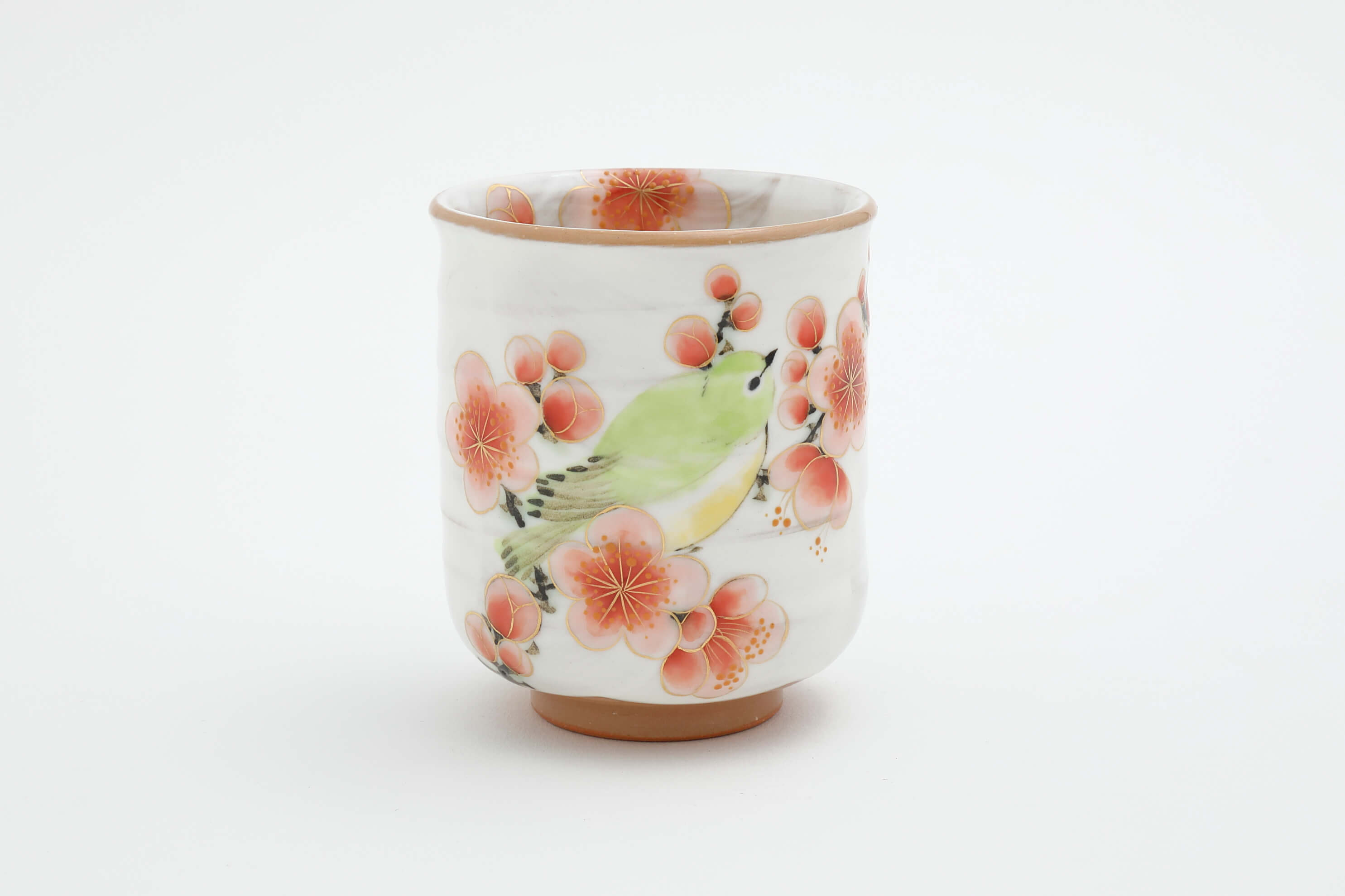 花鳥図 梅 メジロ 湯呑