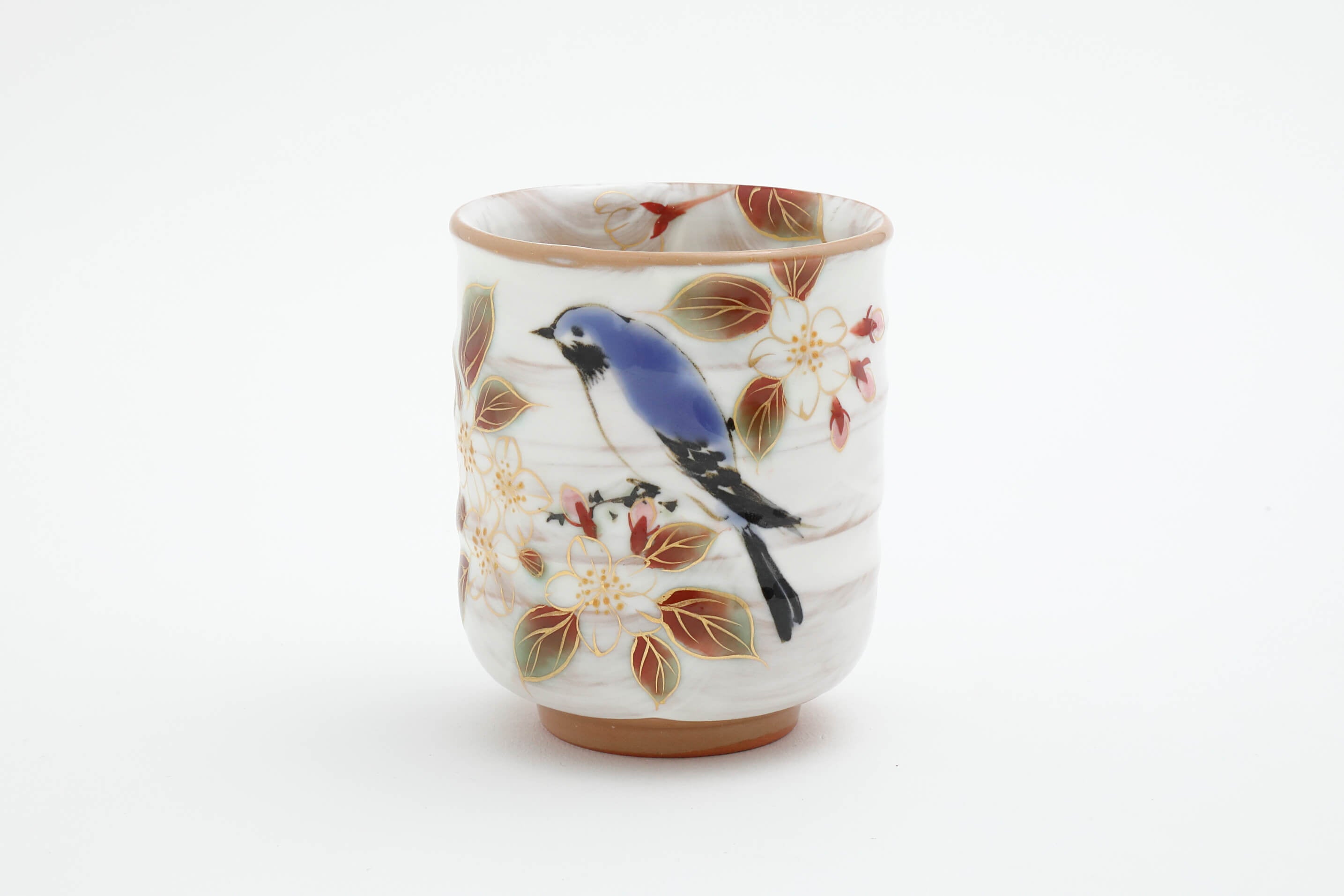 花鳥図 桜 オオルリ 湯呑