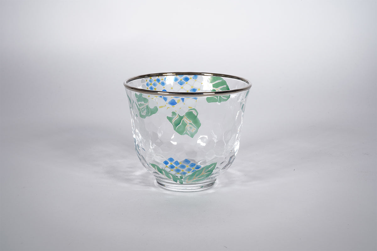 京絵付ガラス 紫陽花 汲出碗