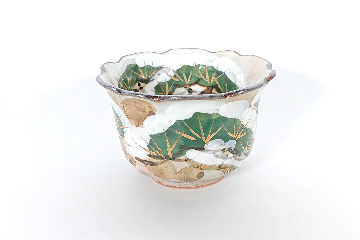 Iroe-Kenzan snow pine tree small bowl