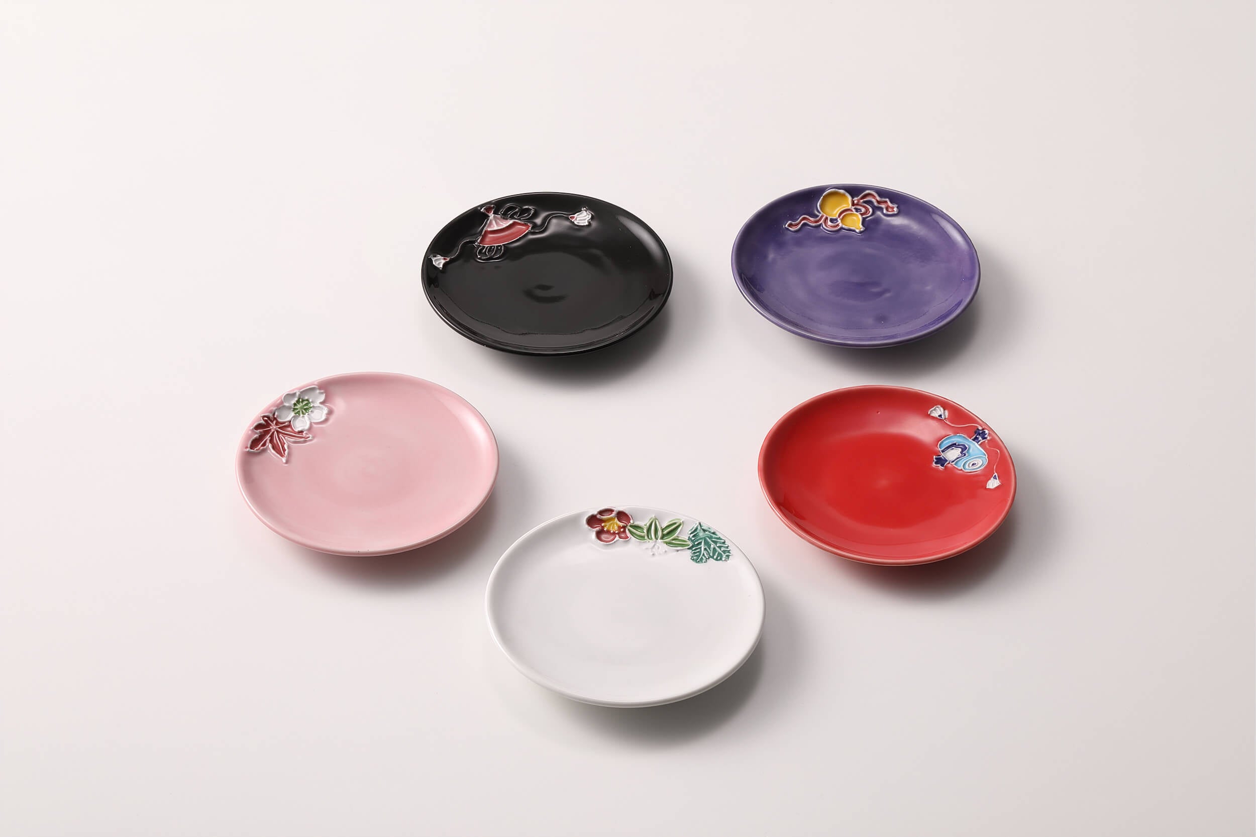 福豆皿 宝紋5色セット